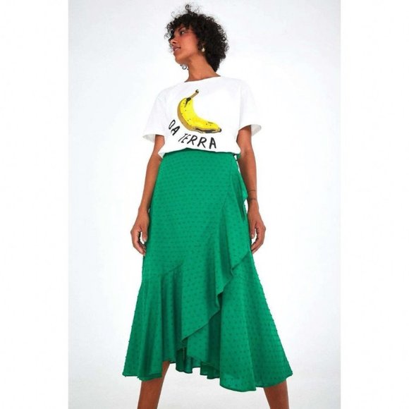 FARM Rio Dresses & Skirts - ❤️SOLD❤️Farm Rio Green Boho Swiss Dot Midi Wrap